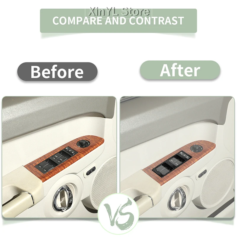 Car Window Switch Panel Trim Cover Fit For Jeep Compass 2008-2016 For Jeep Commander 2006-2010 For Jeep Grand Cherokee 2007-2010