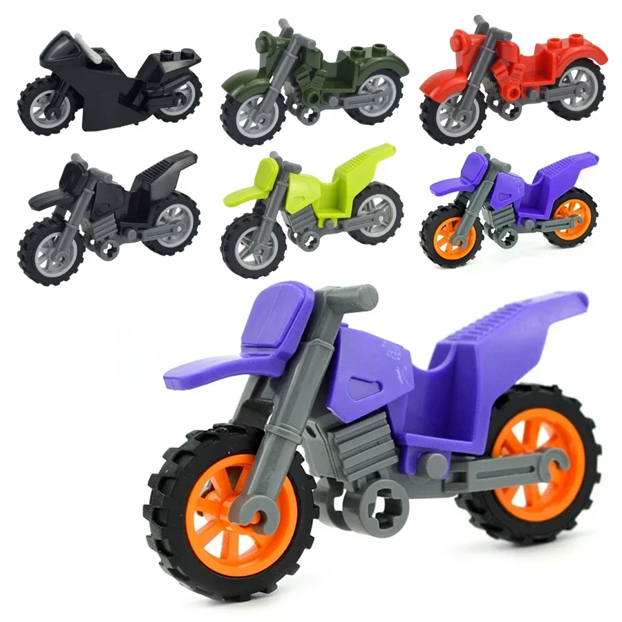 DIY WW2 Motorcycle Building Blocks City Bike Military Accessories Model Country Vehicles Moto Bricks MOC Parts Toys For Children