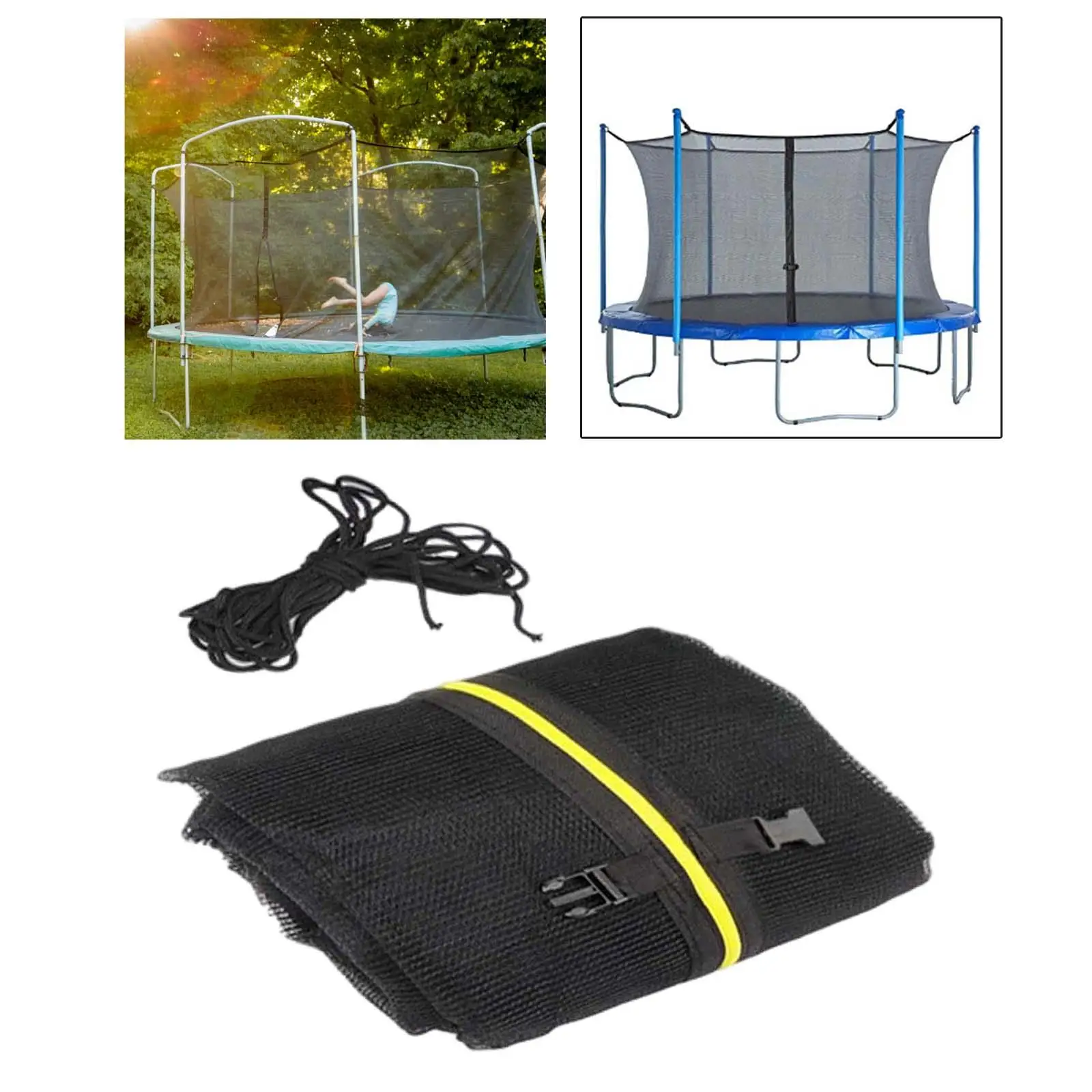 Nylon Trampoline Enclosure Ensures Safe Jumping Experience With Reliable Protective Features Fixed Pole Of Trampoline