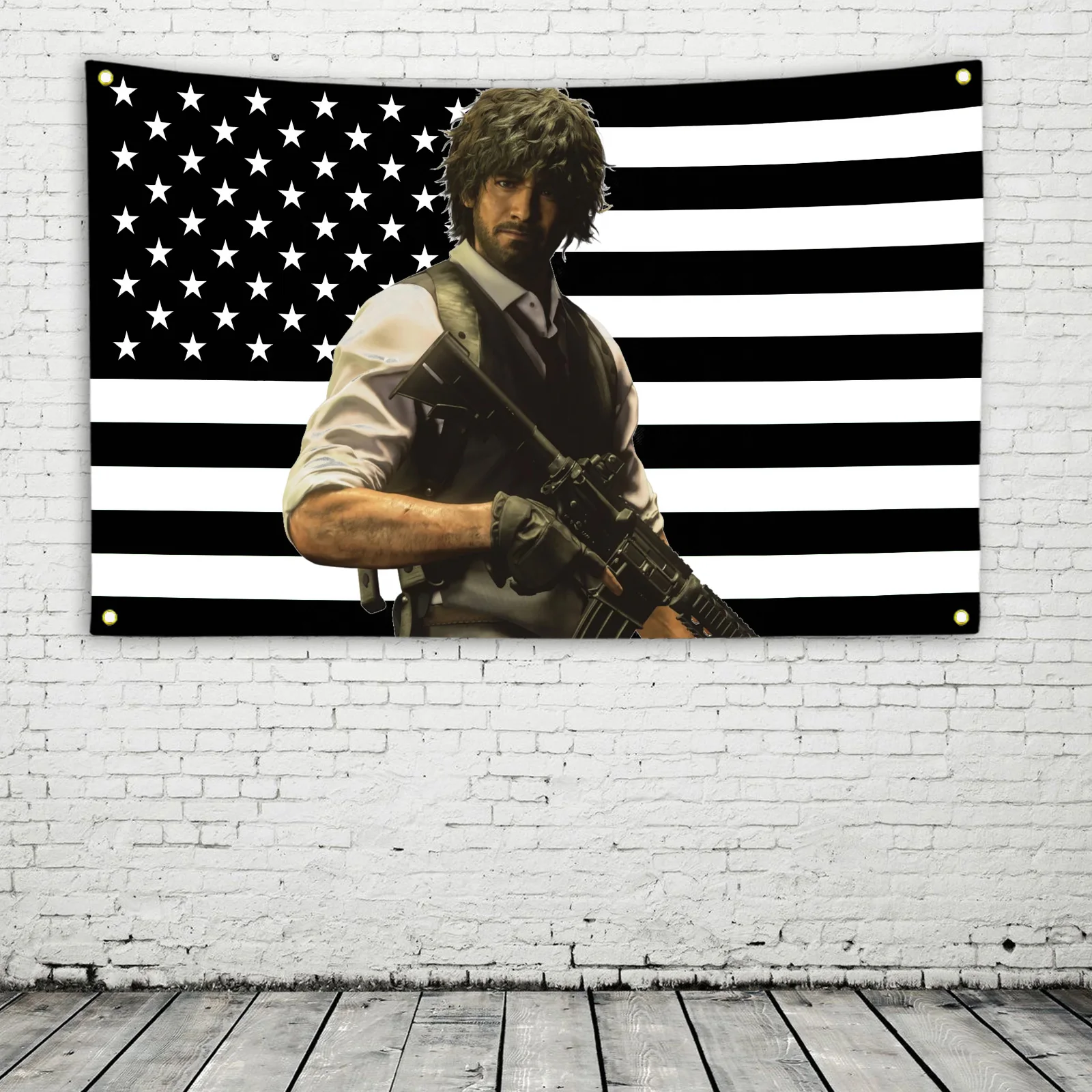 Carlos Oliveira Black American Flag Outdoor Decor Tapestry Decorative Home Objects Funny Flags for Bedrooms Garage Decoration