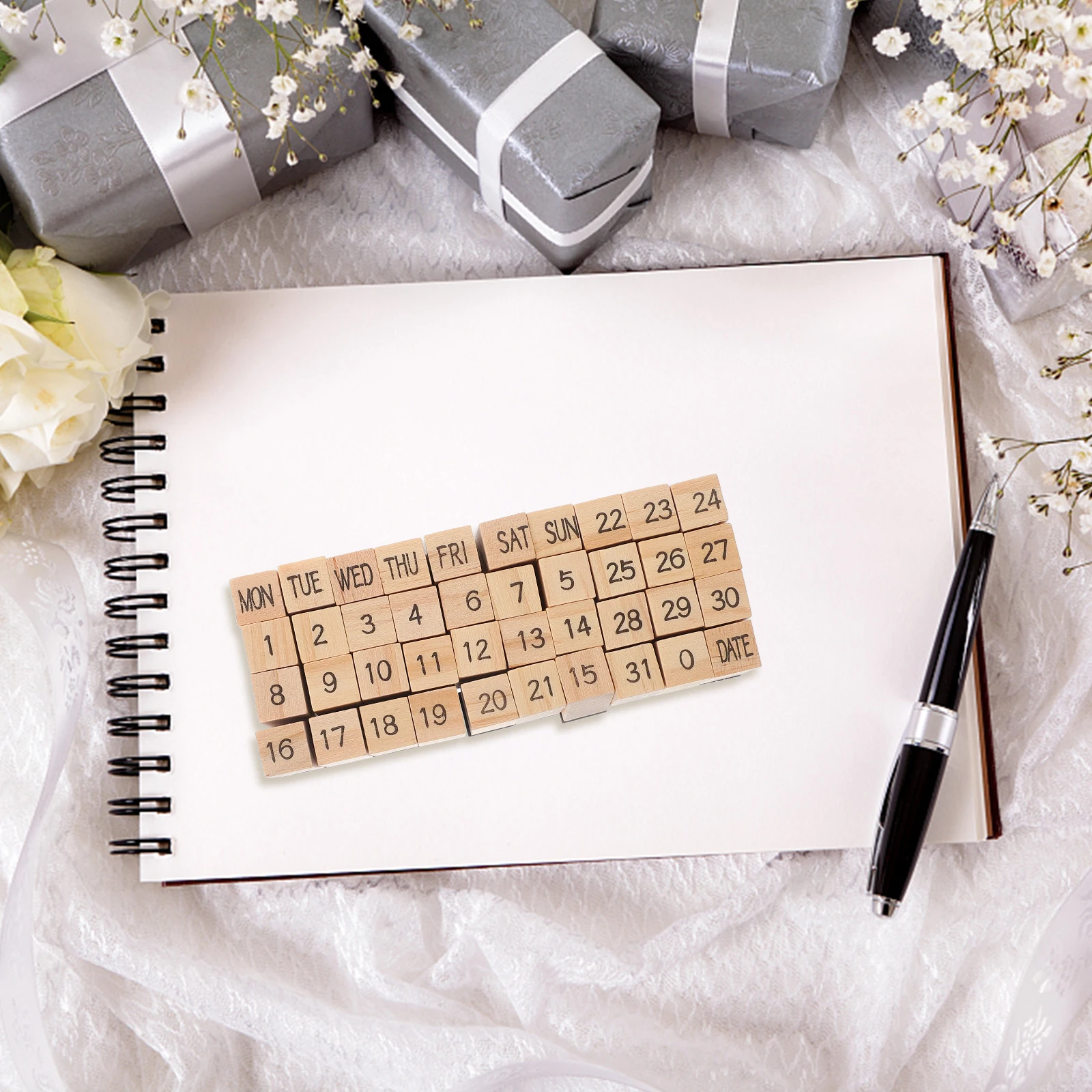 

1 set 1 Set Small Wooden Stamp Set Diy Craft Scrapbooking Vintage Week Number Stamps Planner Journaling Decorative Wood Stamps