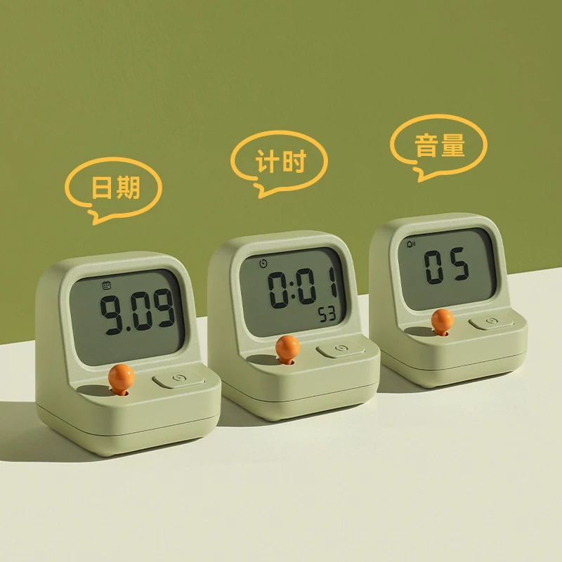Simple and convenient game console alarm clock for children's learning time planning, backlit kitchen countdown timer, easy to o
