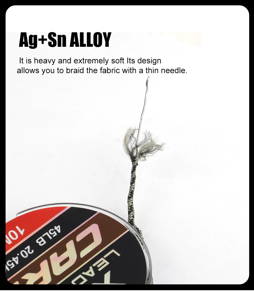 NGB 35LB/45LB/55LB 10M Leadcore Karpfenangel-Schnur für Karpfenhaar-Rigs, 4-farbige geflochtene Bleischnur – Detail 3
