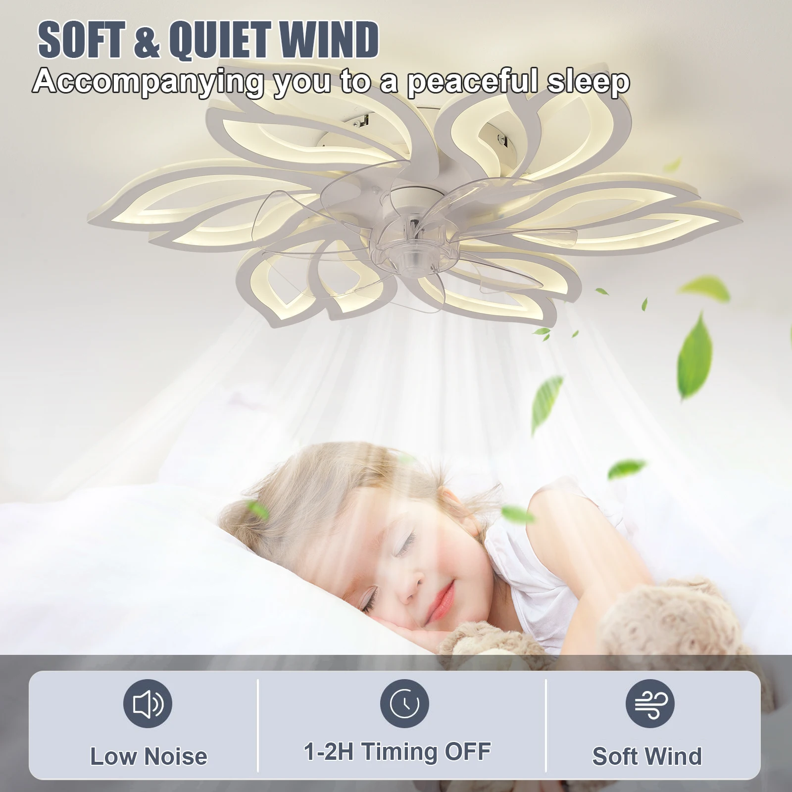 Nordic Ceiling Chandelier Fans Lamps with Remote for Living Dining Table Room Bedrooms Home Decor Hanging Fan Lights Fixture