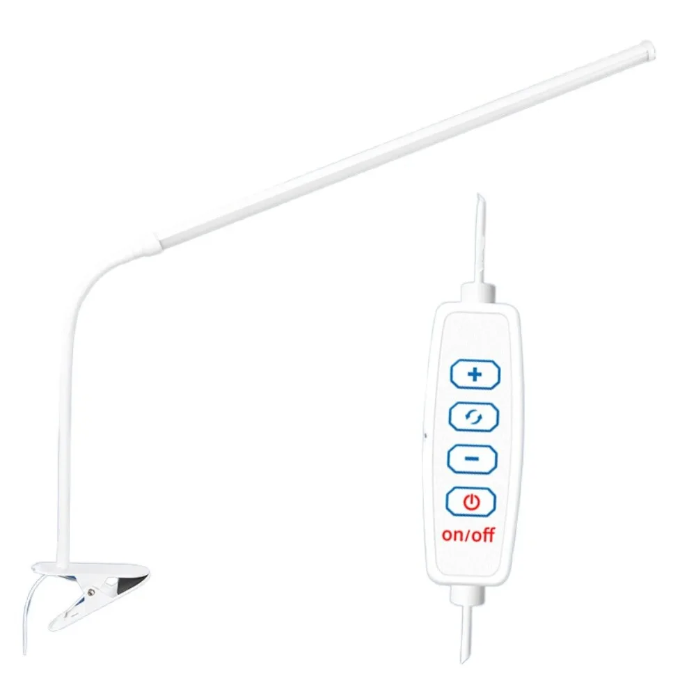 

Eye-Caring LED Clip-on Desk Lamp 3 Mode Colors Adjustable Brightness Desk Light with Clamp Long Arms Flexible