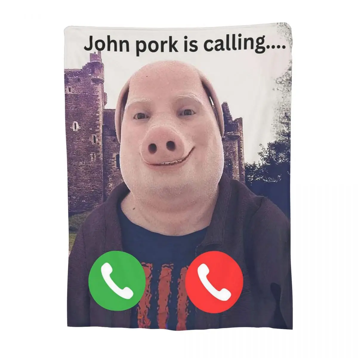 John Pork Is Calling Soft Warm Flannel Throw Blanket Versatile Cover for Bed Living Room Picnic Travel Home Couch