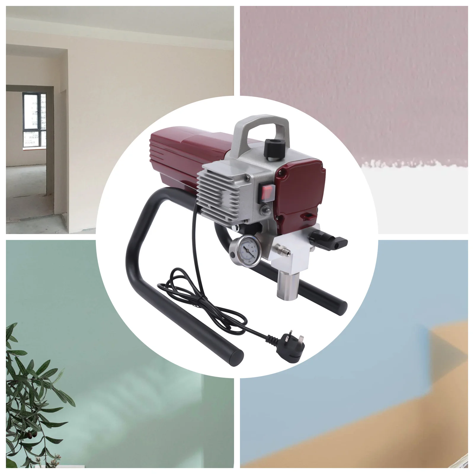 Airless Wall Paint Sprayer 1800W Electric Sprayer Gun Kit Adjustable Spray Pressure for Wall & Ceiling Wood & Metal Paint