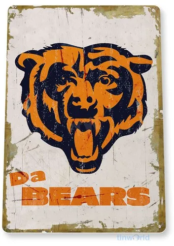 TIN SIGN Chicago Bears, Rustic, Soldier Field, Retro, Football Decor, A918 --Tin Sign