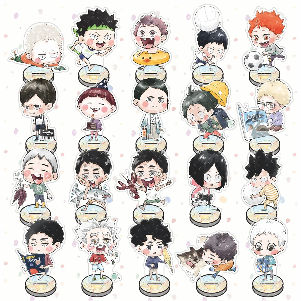 Haikyuu!! 10cm Acrylic Stand Figures Keychain Anime Collectible Mini Standee Desk Ornament Decor Gift for Anime Fans