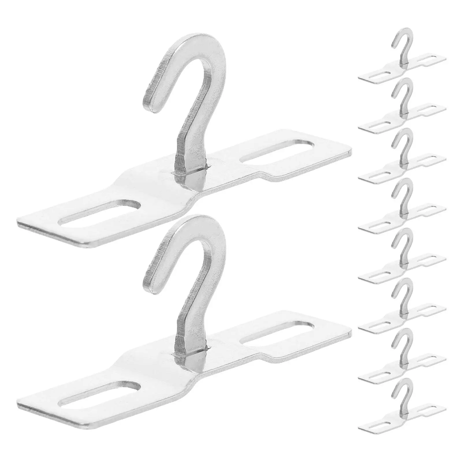 

10pcs Metal Hooks for Hanging Heavy Duty Silver Galvanized Iron Hook Plate Space Saving Ceiling Mounting Bracket Lighting