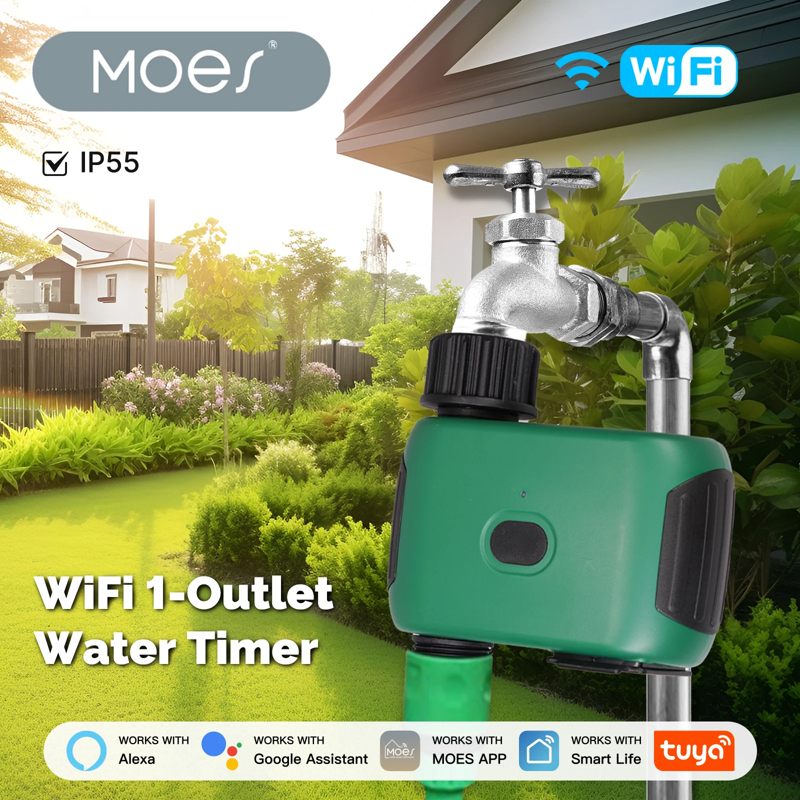 

MOES Tuya Wi-Fi Smart 1, таймер для воды, автоматизация орошения, планировщик, приложение, дистанционное голосовое управление, работа с Alexa Google Home