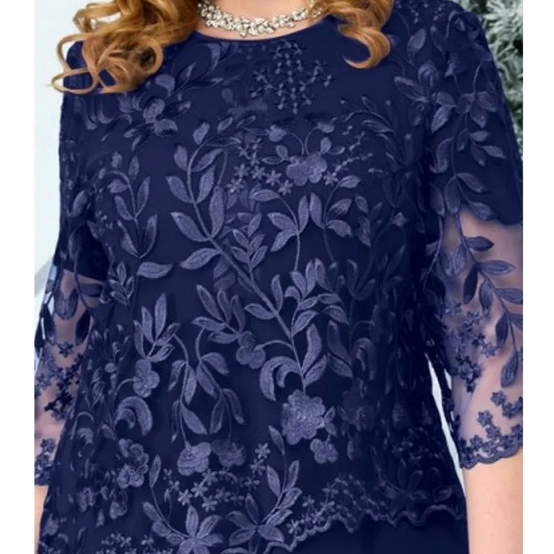 

Длинные платья больших размеров 5XL, женская одежда, летнее элегантное вечернее платье из двух предметов с вышивкой для свадебного гостя, церковное платье