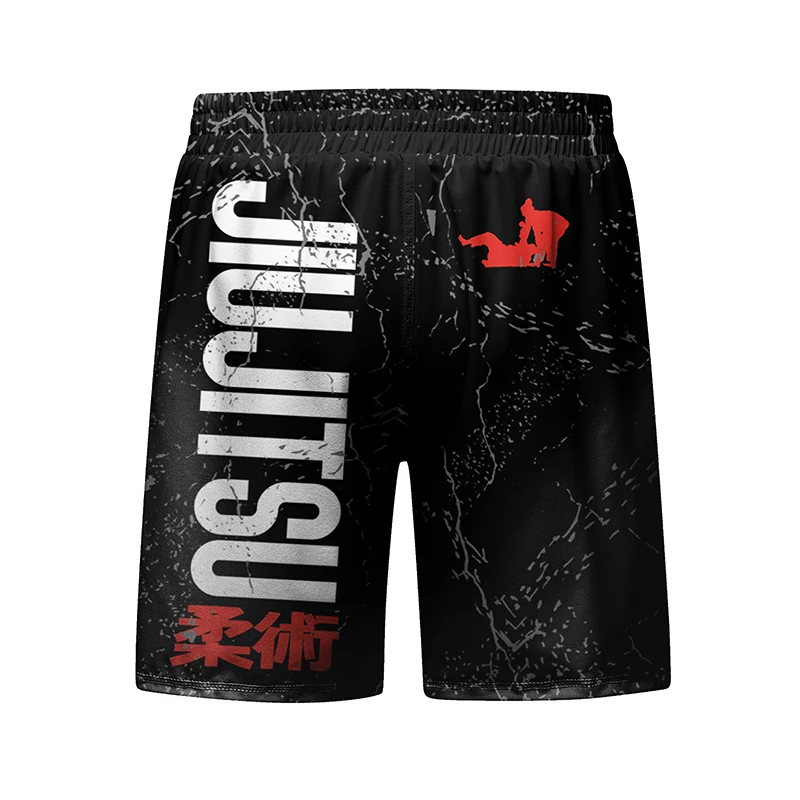 Koszulka MMA Jiu Jitsu + spodnie 4 sztuk/zestaw męskie Bjj Gi Rashguard brazylijski Grappling szorty MMA siłownia ubrania sportowe dres Muay Thai