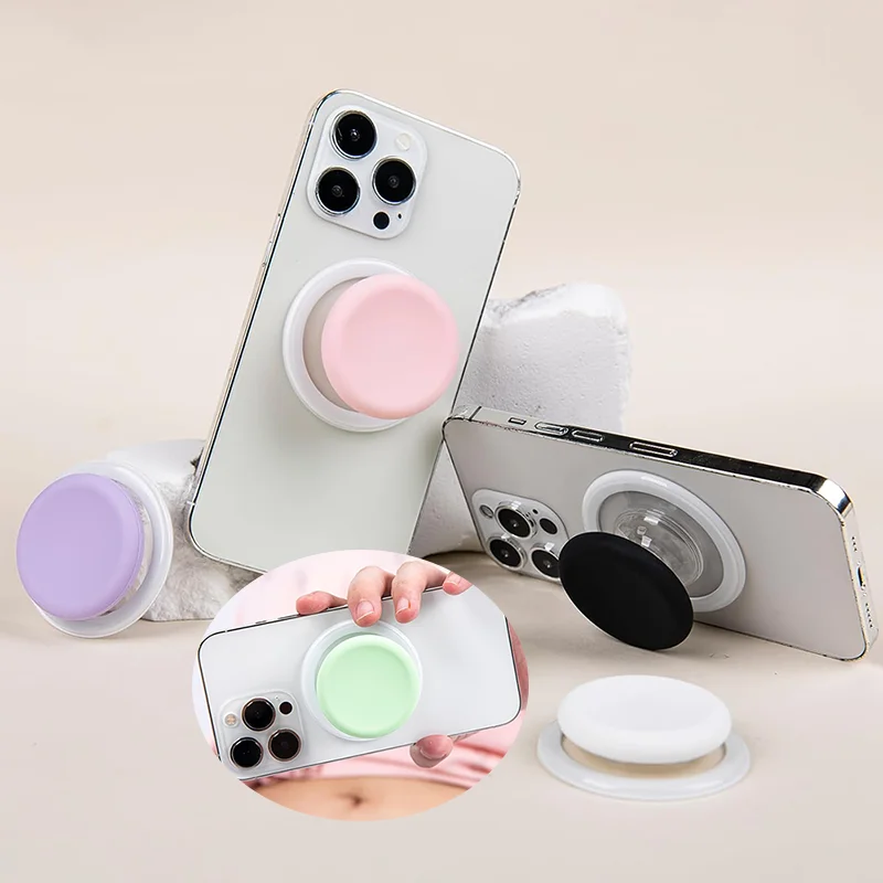 

11 Colors of Macarons For MagSafe Cell Phone Grip Holder Foldable Retractable Cellphone Stand for iPhone 17 16 15 14 13 12 11