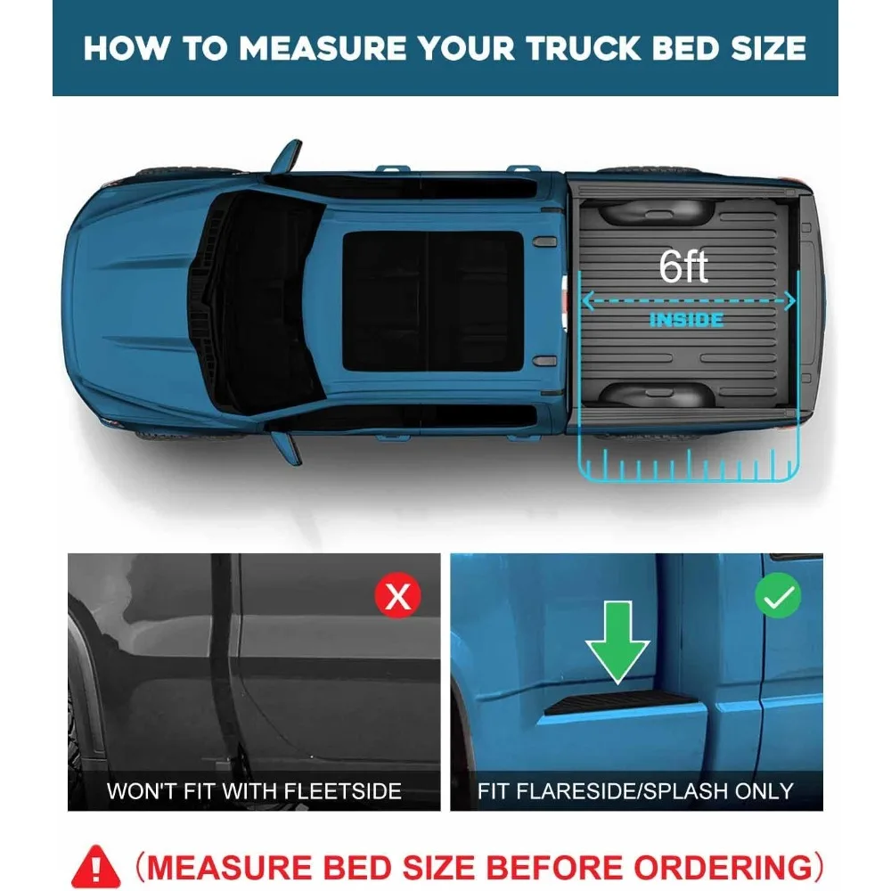 Soft Tri-Fold Truck Bed Tonneau Cover Fits 1993-2004 Ranger with Flareside/Stepside 6' Bed (72") | PRX3 |