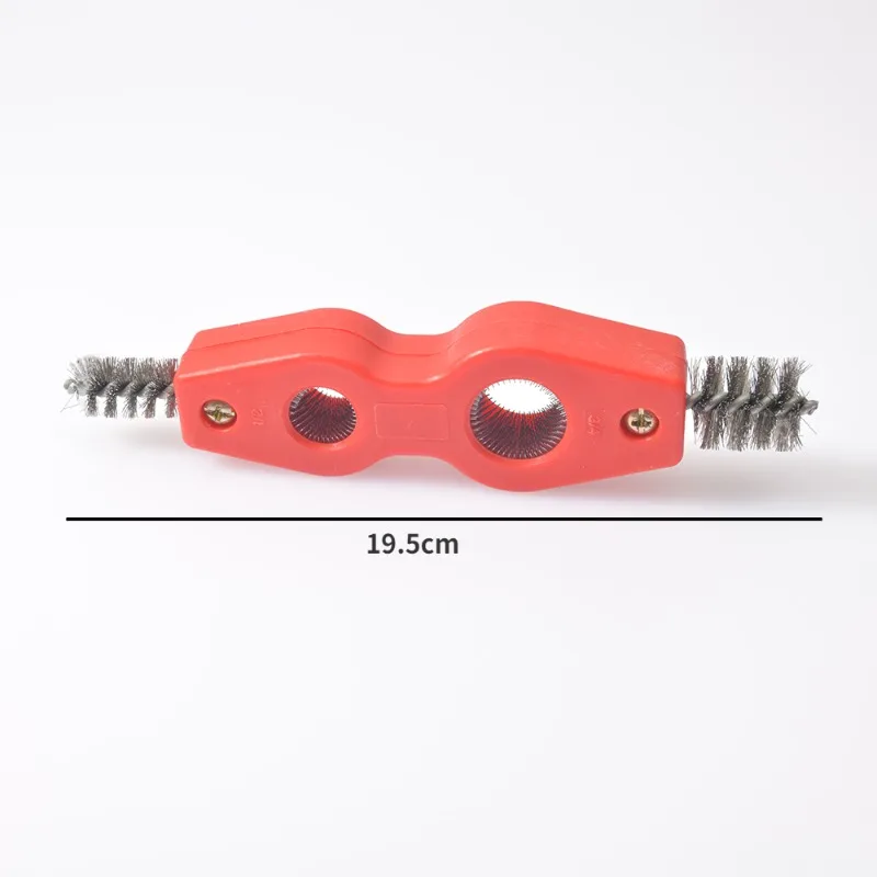 Spazzola per batteria 4 in 1 spazzola per tubi in rame a doppia testa detergente per tubi alesatore interno ed esterno strumento di smussatura per