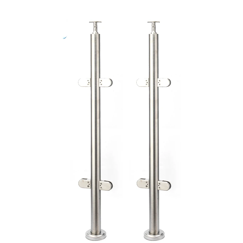 

High quality Simple Design Stainless Steel Balustrade Handrail Posts For Outdoor Stair Balcony Glass Railing