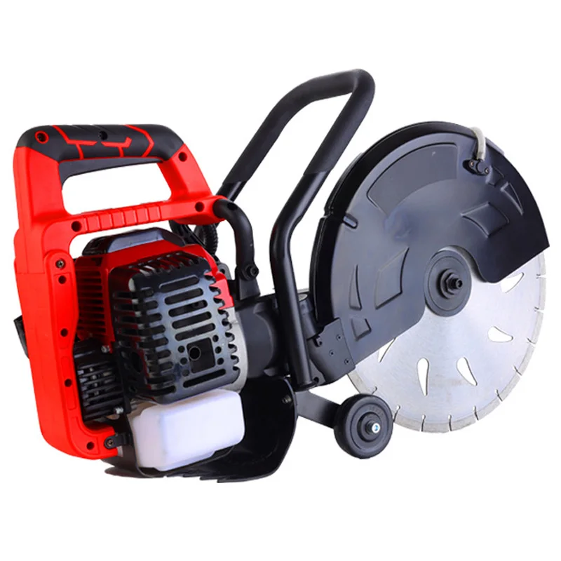 Gas Power Cutter Circular Saw Wet Dry Concrete Saw Cutter 52CC 2 Stroke Engine with Water Line Guide Roller Blade