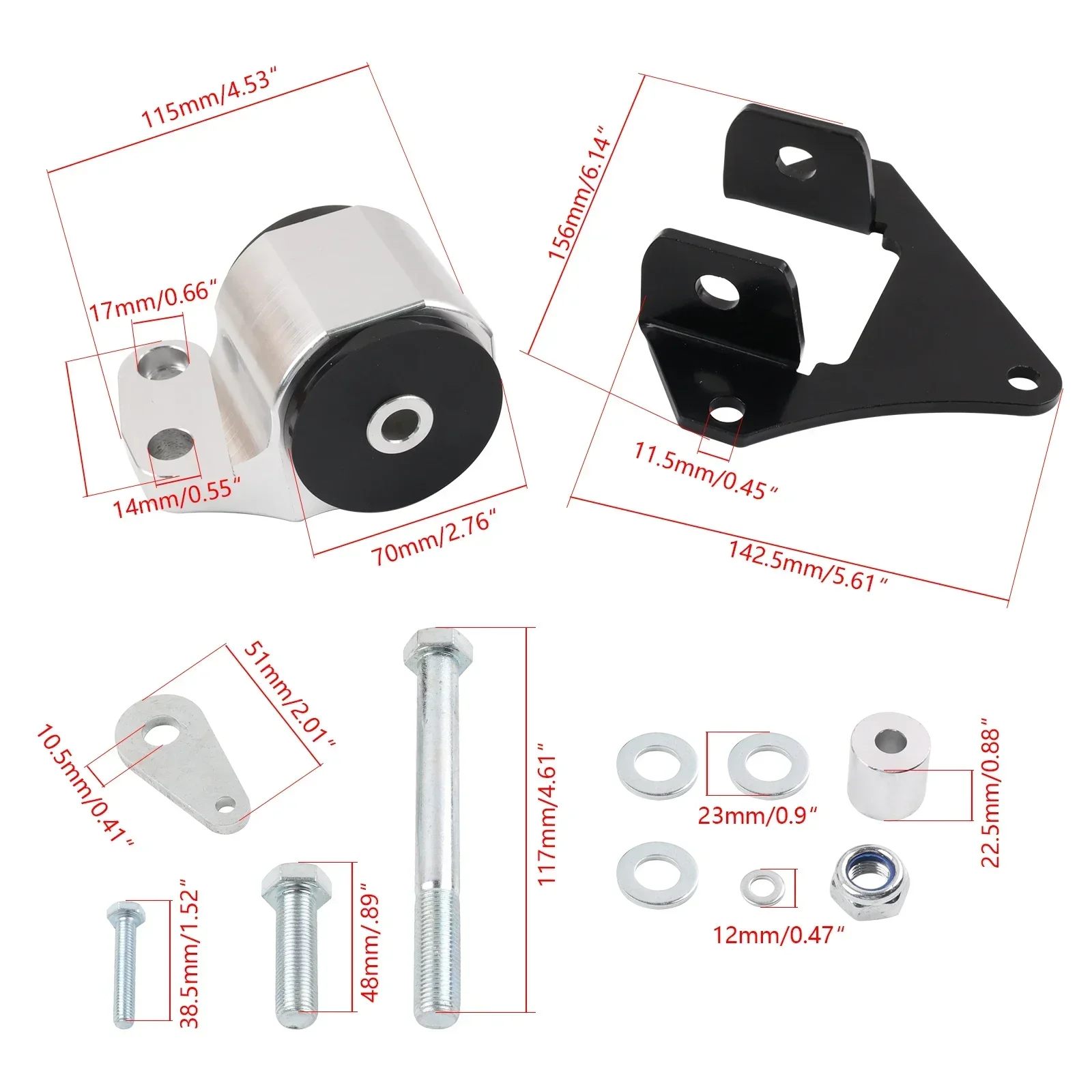 70A Manual Transmission Front Right Mount Engine Mounts Kit Performance For Honda Civic Si (EP) 02-06 RSX (DC5)