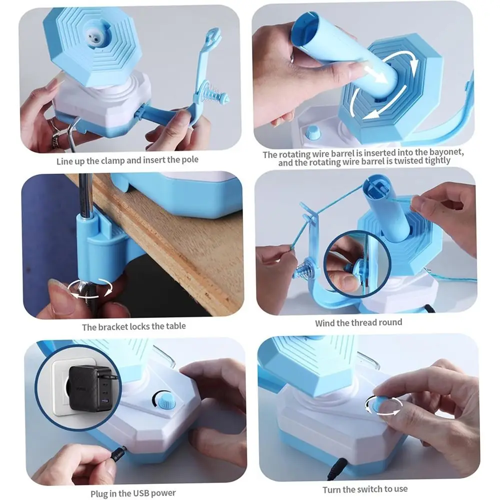 10oz Large Yarn Winder Electric Automatic Yarn Ball Winder Easy Installation with Spring Stepless Speed Yarn Spinner