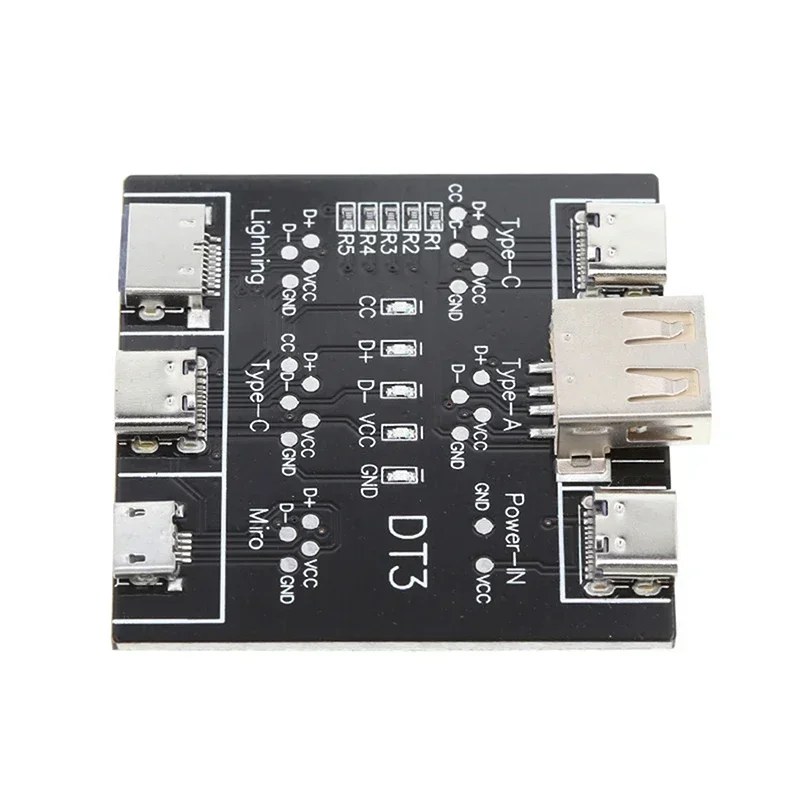 

Плата обнаружения кабеля передачи данных DT3 Тестер USB-кабеля для Type-C Micro USB C Инструмент для диагностики включения-выключения короткого замыкания