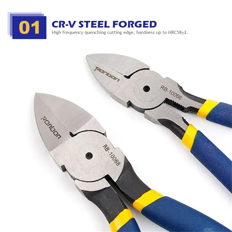 Imagem -02 - Diagonal Alicate de Corte Fio Stripper Fio Cortador Nipper Cabo Eletricista Reparação Ferramenta Mão Profissional