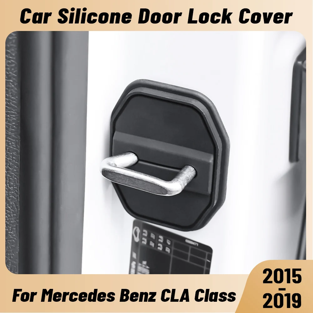 For Mercedes Benz Class GLA 2015-2019 Car Door Shock Absorber Door Lock Protector Silicone Auto Door Lock Latches Cover