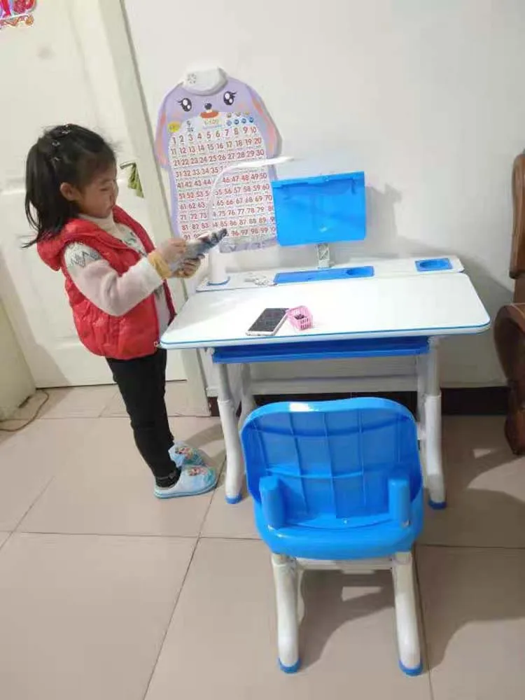 Ergonomische multifunctionele kinderstudietafel, bureau en stoelcombinatie, verstelbaar huiswerkbureau voor studenten, kinderstudiemeubilair