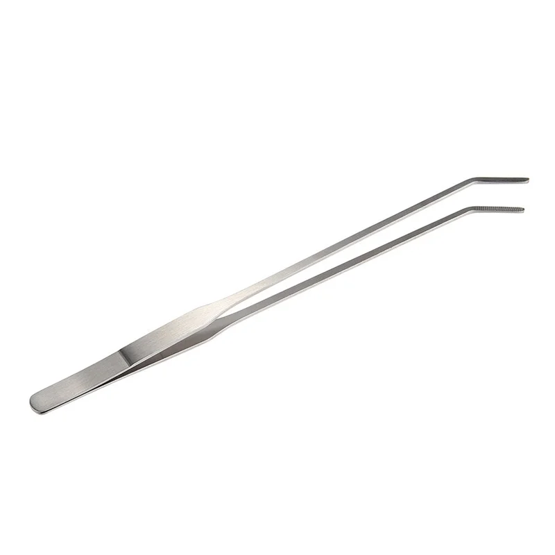 AB33-2X Aquarium Fish Tank Live Plants Curved Tweezers Cutting Stainless Steel 28Cm