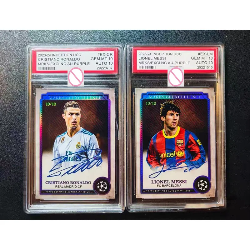 

DIY Cristiano Ronaldo and Lionel Messi Trading Cards Excellence Card Signatures Excellence Markings Limited Edition Signed Cards