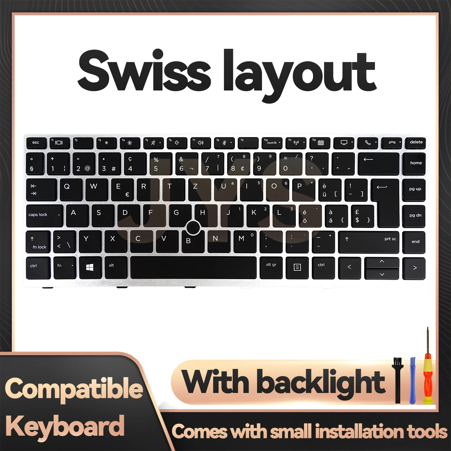 

For HP EliteBook 840 G5 G6/846 G5/745 G5/645 G6/ZBook 14u G5/ZBook 14u G6 laptop replacement keyboard with backlit Swiss layout