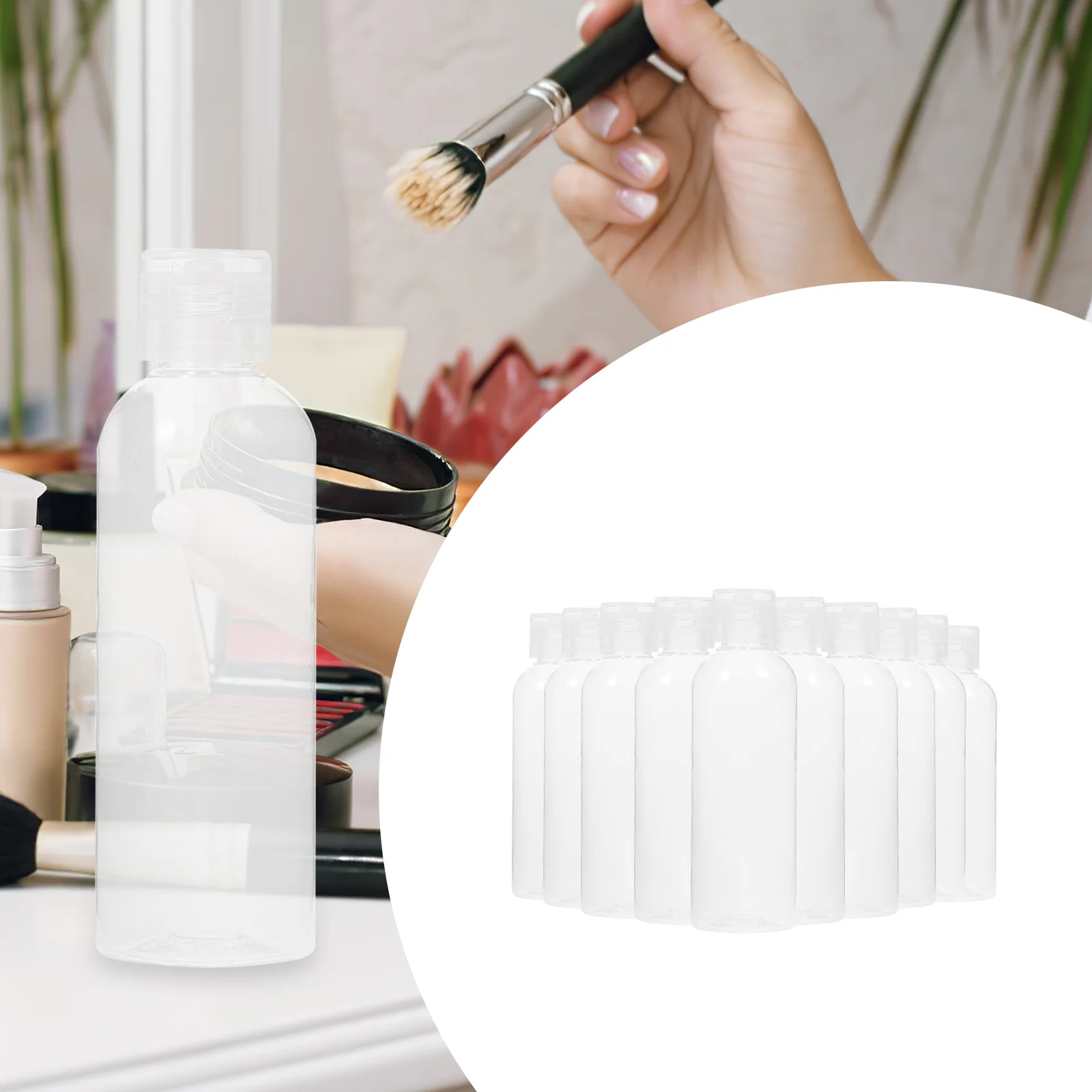 10 قطعة زجاجات السفر القابلة لإعادة الملء 100 مللي زجاجات أدوات الزينة الصغيرة الحجم مانعة للتسرب لتخزين السوائل في الهواء الطلق التخييم رحلة عمل #3
