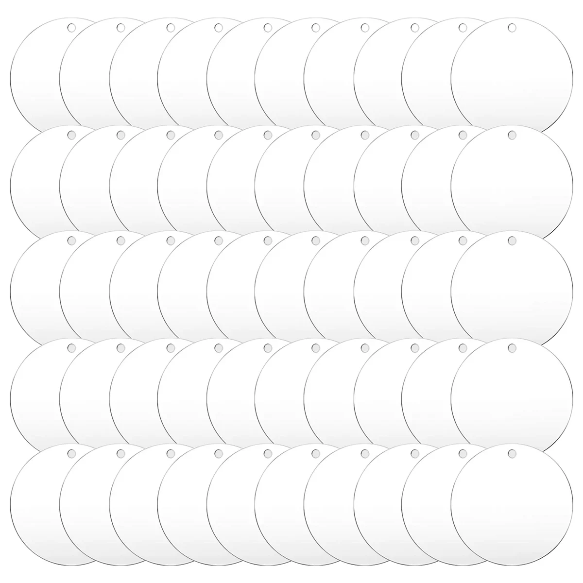 50 Pcs 3 Inch Acrylic Blanks with Hole Transparent Circle Ornament Clear Round Acrylic Christmas Ornament Blanks