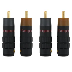 Hi-end Copper RCA Plug Gold Plated HiFi Audio Adapter Lotus Shape Welding Type Connector