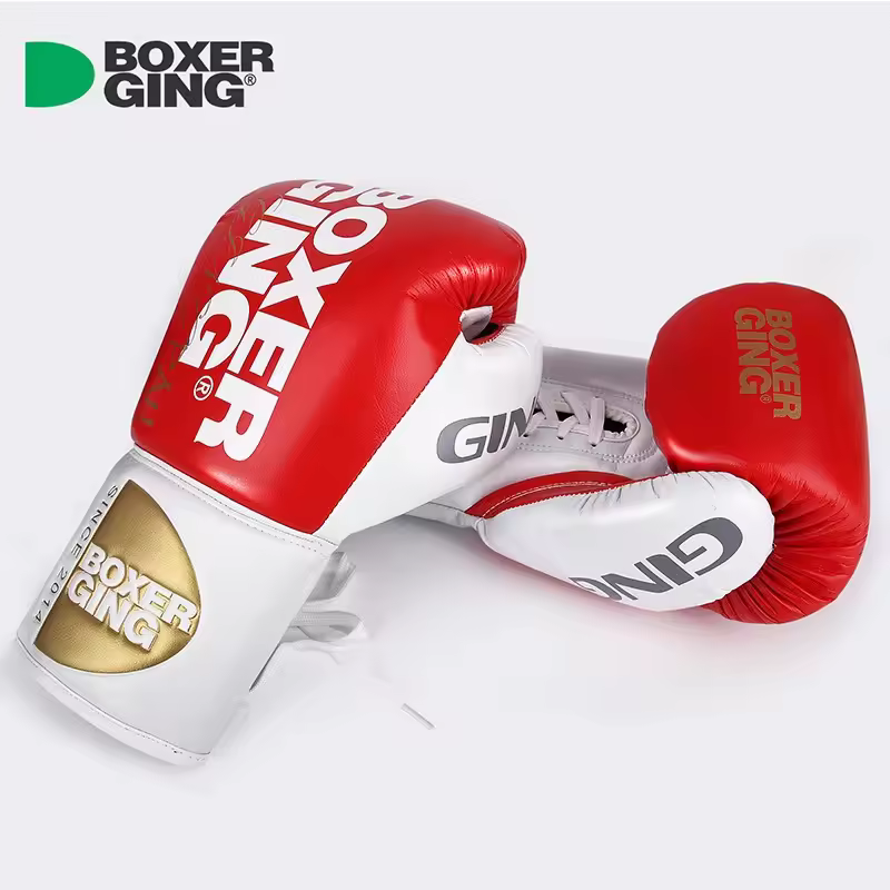 High Strength Breathable Boxing Gloves Microfiber Leather Competition Lacing Sandbag Gloves Muay Thai Combat Equipment