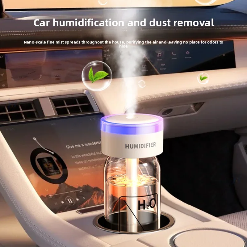 Small Humidifier with Large Mist, Suitable for Office Desk, Home Bedroom, Air-Conditioned Room, Quiet, Moisturizing, Suitable fo
