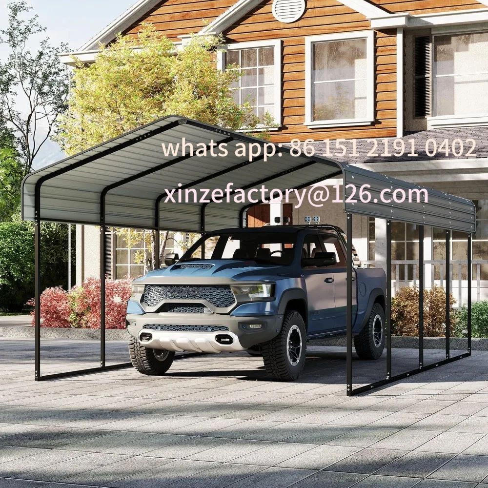 

Customizable winter Heavy Duty Metal Carport Canopy, Multi-Use Shelter Outdoor Garage for Car, Boat, Party
