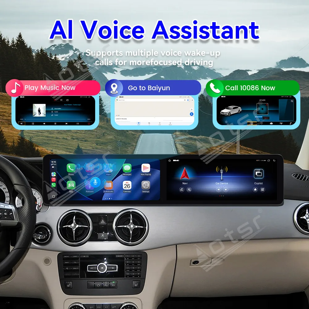 NEW 24.6'' Android 13 For Mercedes-Benz GLK 2013-2015 Car GPS Navigation CarPlay HD Touch Screen Head Unit Multimedia Player