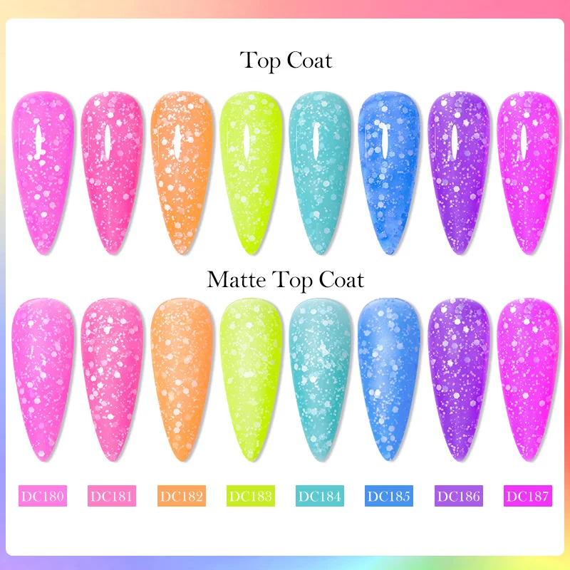 8PCS/Set Neon Snowflake Nail Glitter Sequins Gel Kit Nail Polish UV Semi Permanent Nail Art White Sequins Varnish Manicure Set