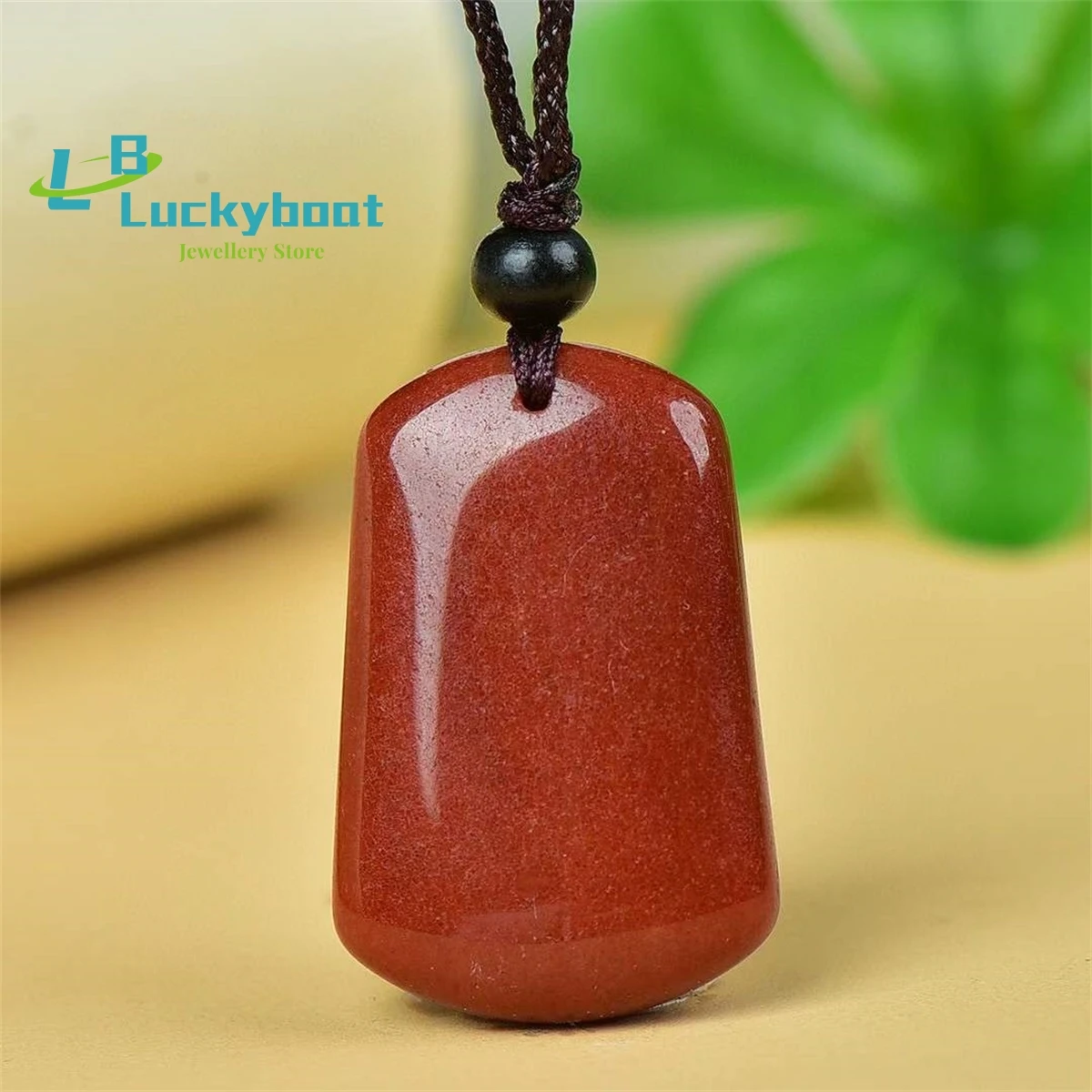 Natural Gold Silk Jade Chocolate T-shaped Ping An Brand Pendant Simple and Personalized Fashion Versatile for Men and Women