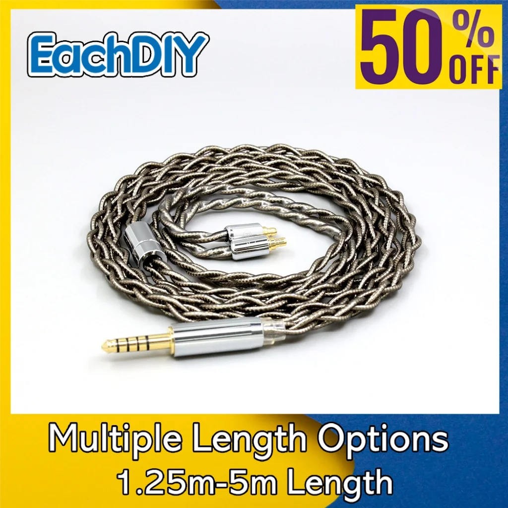 

Graphene Gold + Pure Silver Palladium HIFI Earphone Shielding Cable For Sennheiser IE500 IE100 IE400 Pro 4 core 8224
