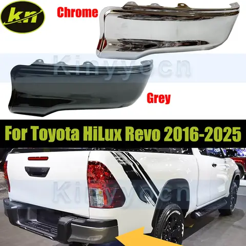 Chrome Or Grey Rear Bumper Extension Corner Cover For Toyota HiLux Revo 2016-2025 Bumper Corner Guard Cover