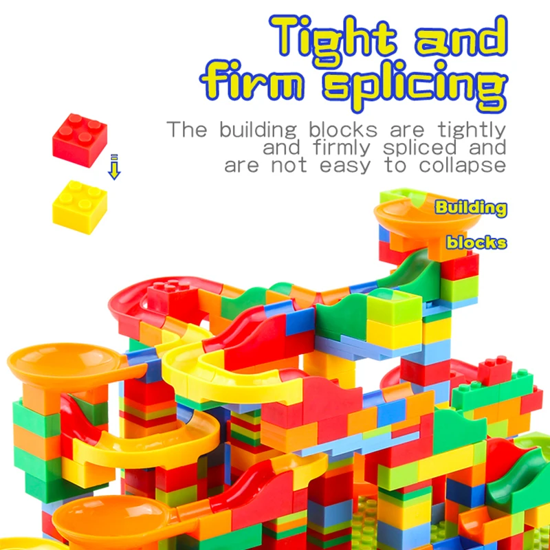 55-672PCS Building Blocks Marble Race Run Blocks Maze Ball Track Toy Funnel Slide Blocks Toys for Kids Christmas Gift Birthday