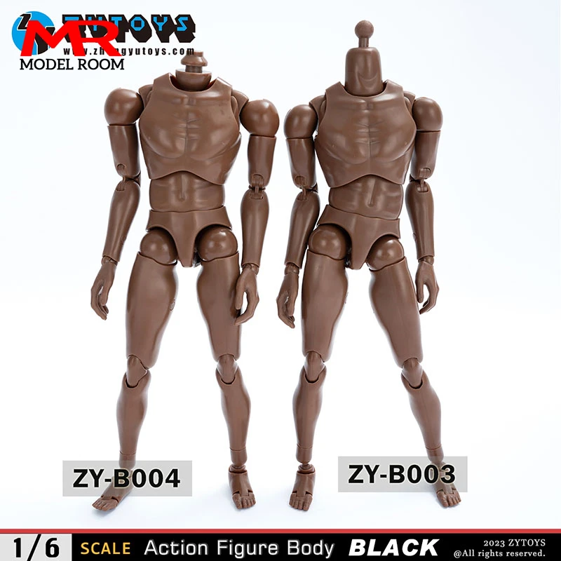 ZYTOYS ZY-B001 B002 B003 B004 1/6 Male Wheat Black Joint Body 25.5cm Male Soldier Narrow Wide Shoulder Flexible Action Figure