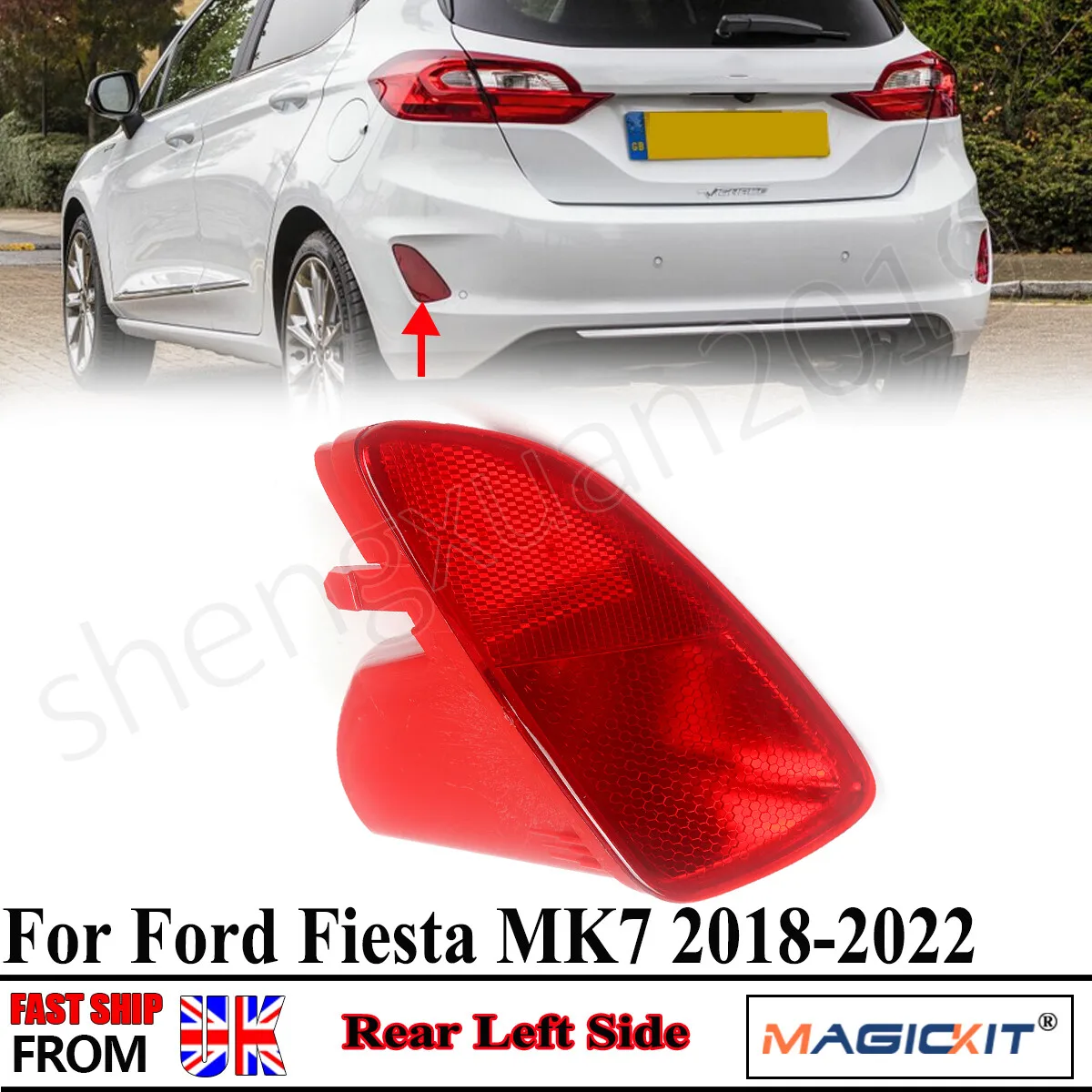 

Rear Bumper Fog Light FOR FORD FIESTA MK7 2017 2018 2019 2020 2021 2022 REAR FOG LIGHT LAMP REFLECTOR LEFT PASSENGER SIDE