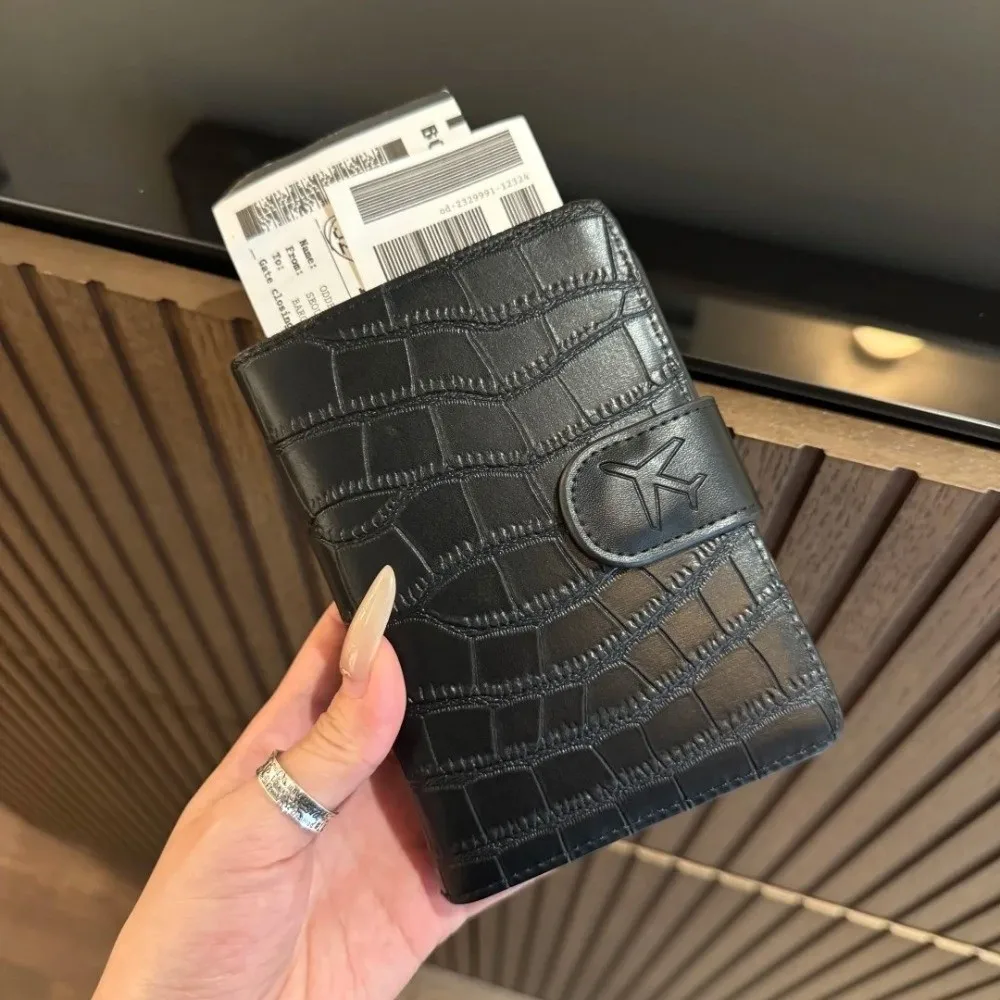 حامل جواز سفر متعدد الوظائف بلون سادة مضاد للسرقة من البولي يوريثان، حافظة جواز سفر لتخزين المستندات، حامل بطاقة ائتمان رفيع للغاية #5