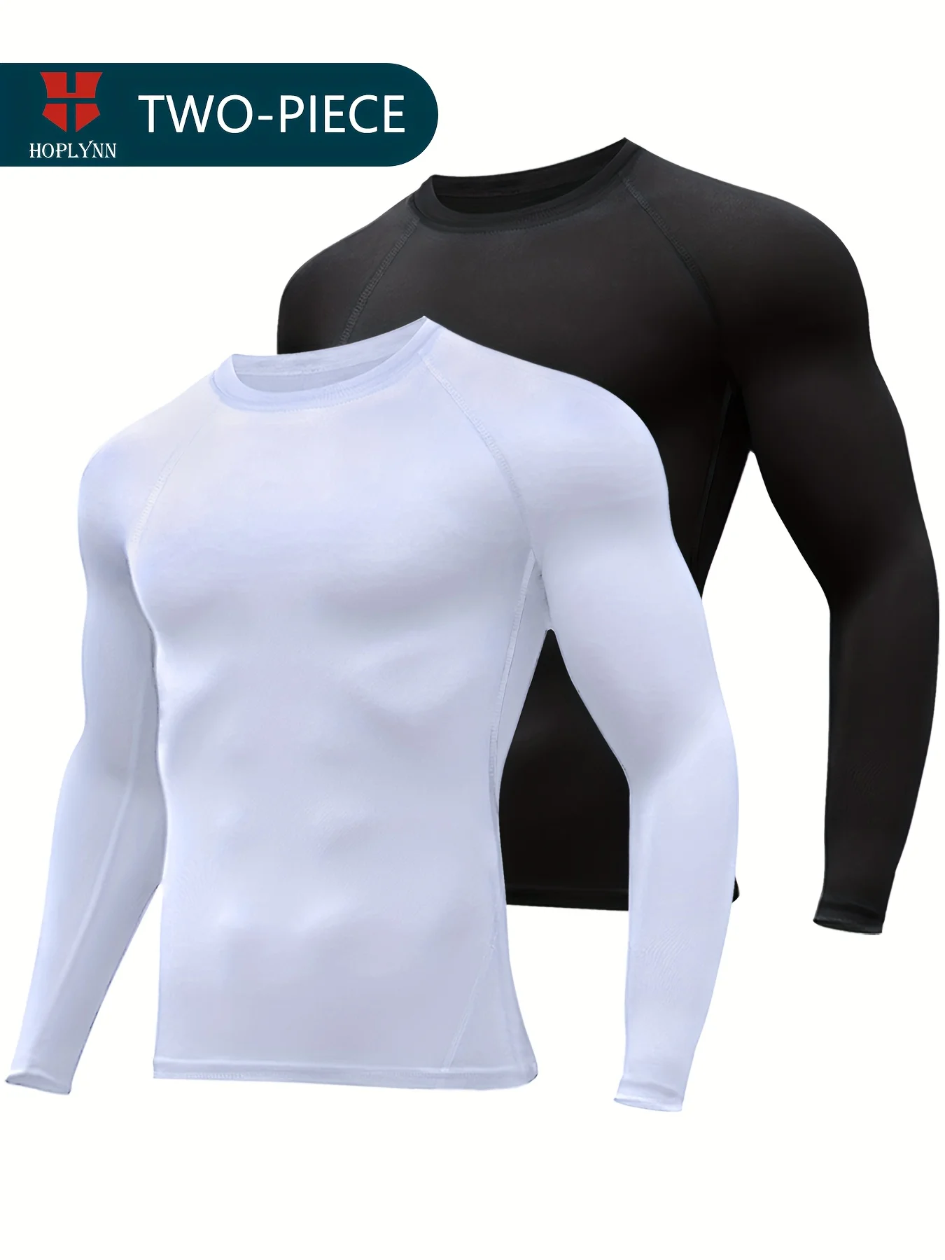 

A new two-piece men's compression long-sleeved sport top for 2025, made of solid-color stretch knitted fabric