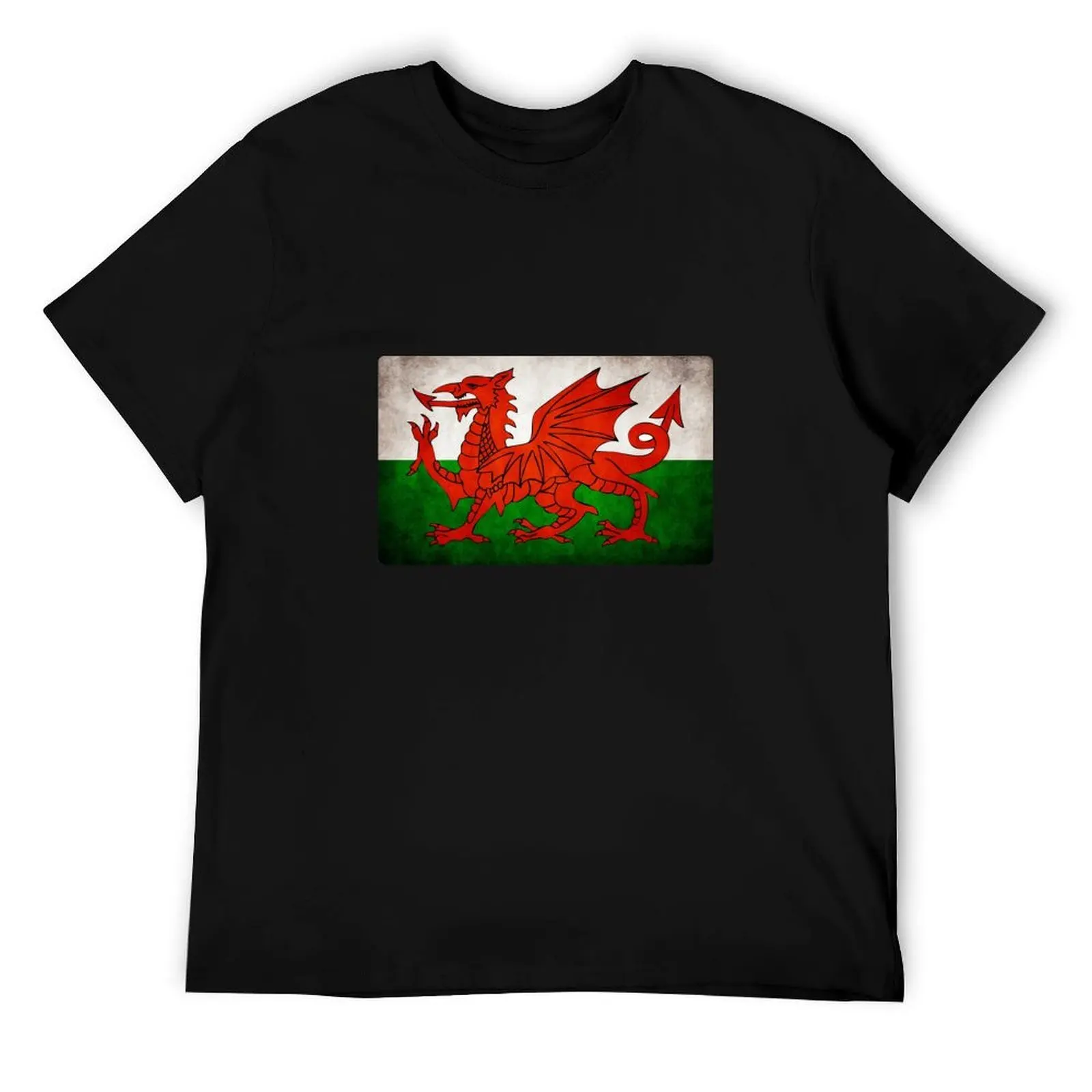 

Welsh Wales Flag Distressed Style T-Shirt cotton t shirts high quality man graphic t shirt T-Shirt