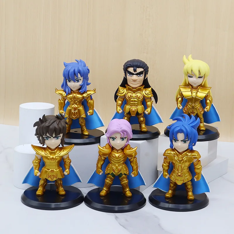 Figuras de acción de Saint Seiya, Aries, Taurus, géminis, cáncer, Leo, Virgo, Libra, escorpio, sagitario, capricornio, 11cm, 6 unidades por juego