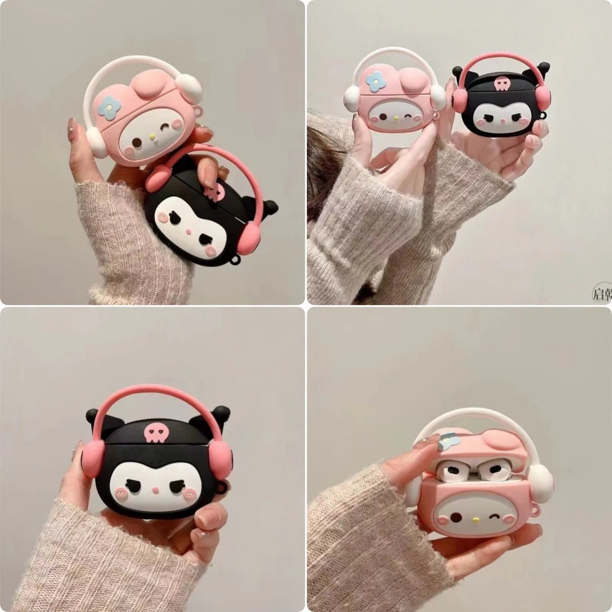 

Sanrio For Airpods Pro 2 Case,Music Kuromi Melody Silicone Protective Earphone Cover For Airpods 1/2/3 Case For Girls Women